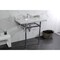 Kingston Brass 36 Carrara Marble Console Sink with Brass Legs, Marble WhitePolished Chrome LMS36MB1 - alternate 3
